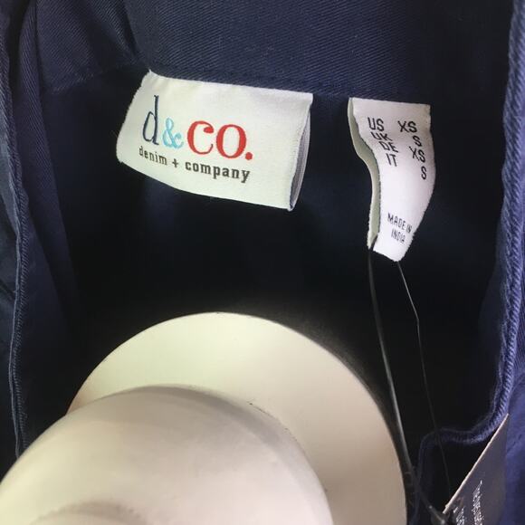 Denim & Co Twill Peplum Waist Jacket Navy XS - Picture 12 of 15